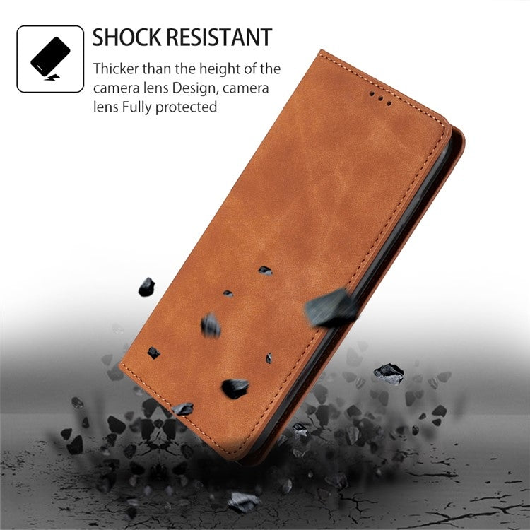 For Xiaomi Redmi K60 Ultra Skin Feel Magnetic Leather Phone Case(Light Brown) - Redmi K60 Ultra Cases by buy2fix | Online Shopping UK | buy2fix