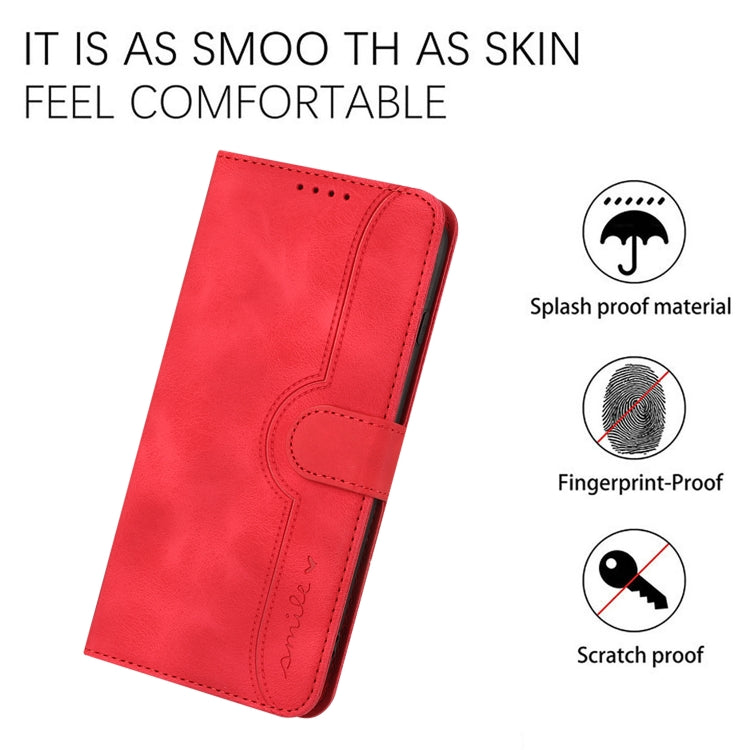 For Xiaomi Redmi K70 Heart Pattern Skin Feel Leather Phone Case(Red) - K70 Cases by buy2fix | Online Shopping UK | buy2fix