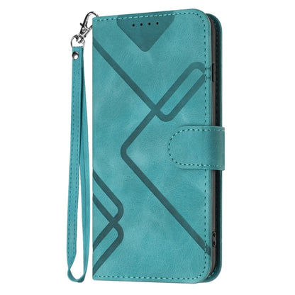 For Motorola Edge 5G 2024 Line Pattern Skin Feel Leather Phone Case(Light Blue) - Motorola Cases by buy2fix | Online Shopping UK | buy2fix