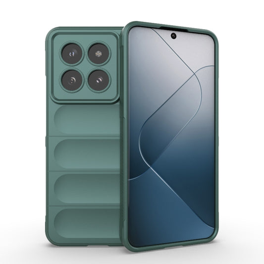 For Xiaomi 14 Pro 5G Magic Shield TPU + Flannel Phone Case(Dark Green) - 14 Pro Cases by buy2fix | Online Shopping UK | buy2fix