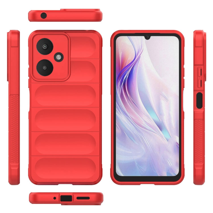 For Xiaomi Redmi 13C 5G Magic Shield TPU + Flannel Phone Case(Red) - 13C Cases by buy2fix | Online Shopping UK | buy2fix