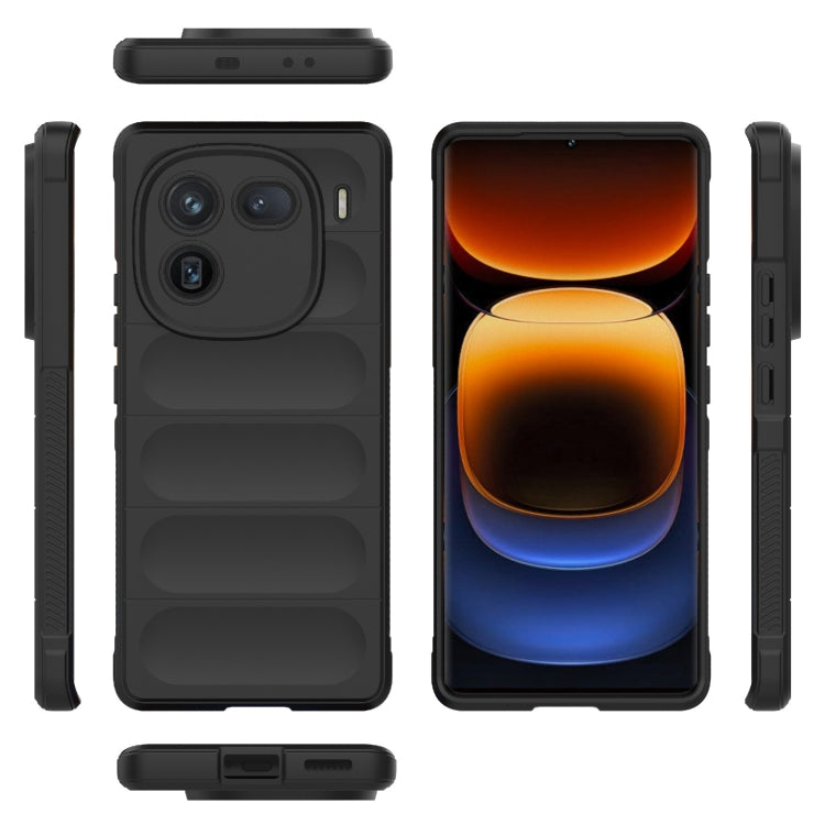 For vivo iQOO 12 Pro 5G Magic Shield TPU + Flannel Phone Case(Black) - iQOO 12 Pro Cases by buy2fix | Online Shopping UK | buy2fix