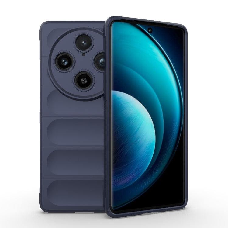 For vivo X100 Pro 5G Magic Shield TPU + Flannel Phone Case(Dark Blue) - X100 Pro Cases by buy2fix | Online Shopping UK | buy2fix