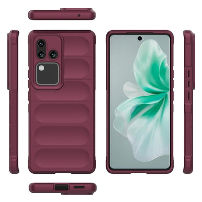 For vivo S18 5G Magic Shield TPU + Flannel Phone Case(Wine Red) - S18 Cases by buy2fix | Online Shopping UK | buy2fix