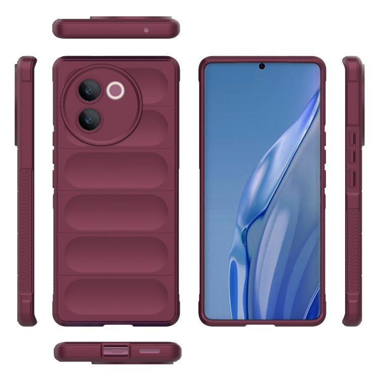 For vivo V30e 5G Global Magic Shield TPU + Flannel Phone Case(Wine Red) - vivo Cases by buy2fix | Online Shopping UK | buy2fix