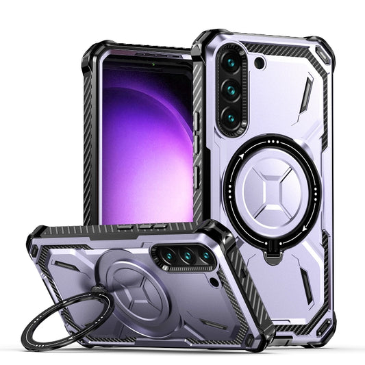For Samsung Galaxy S22 5G Armor Series Holder Phone Case(Light Purple) - Galaxy S22 5G Cases by buy2fix | Online Shopping UK | buy2fix