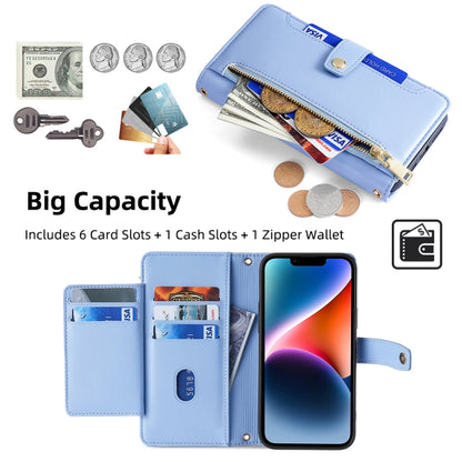 For Xiaomi 12S Ultra Sheep Texture Cross-body Zipper Wallet Leather Phone Case(Blue) -  by buy2fix | Online Shopping UK | buy2fix