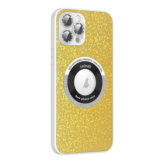 For iPhone 12 Pro Colorful Glitter Magnetic Magsafe TPU + PC Phone Case(Bright Yellow) - iPhone 12 / 12 Pro Cases by buy2fix | Online Shopping UK | buy2fix