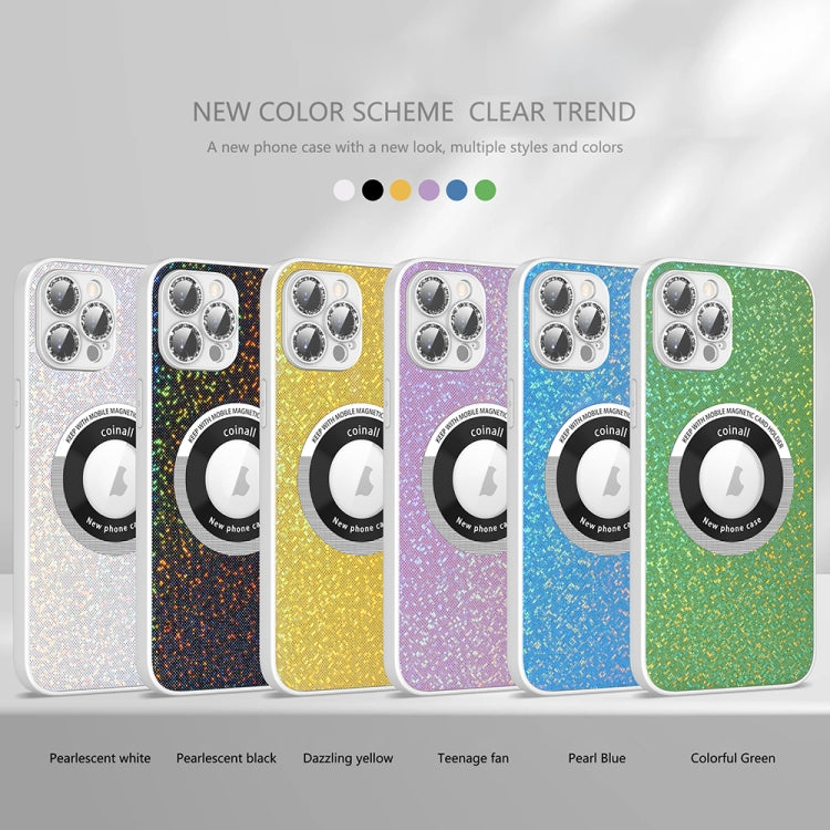 For iPhone 14 Pro Colorful Glitter Magnetic Magsafe TPU + PC Phone Case(White) - iPhone 14 Pro Cases by buy2fix | Online Shopping UK | buy2fix