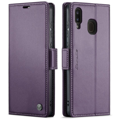 For Samsung Galaxy A40 CaseMe 023 Butterfly Buckle Litchi Texture RFID Anti-theft Leather Phone Case(Pearly Purple) - Galaxy Phone Cases by CaseMe | Online Shopping UK | buy2fix