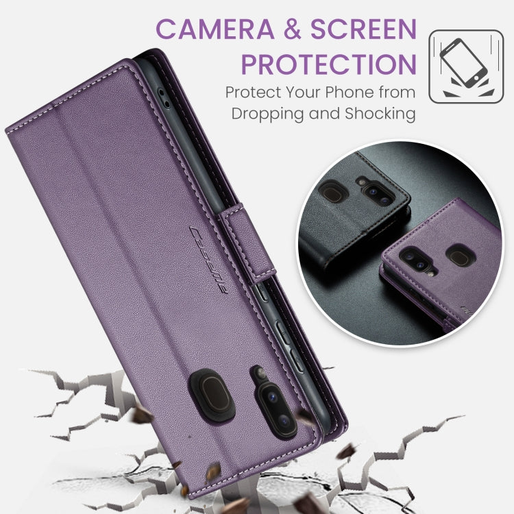 For Samsung Galaxy A40 CaseMe 023 Butterfly Buckle Litchi Texture RFID Anti-theft Leather Phone Case(Pearly Purple) - Galaxy Phone Cases by CaseMe | Online Shopping UK | buy2fix