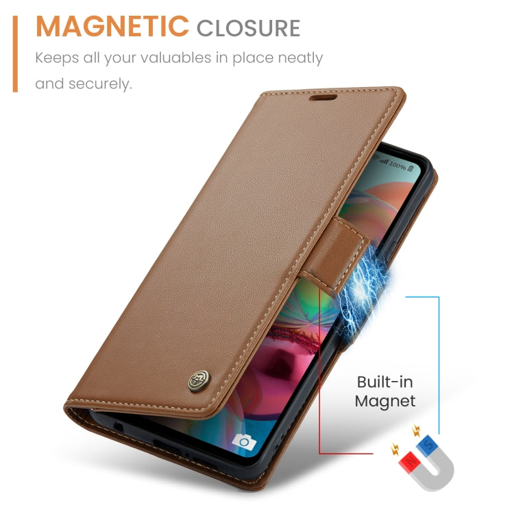 For Samsung Galaxy A71 4G CaseMe 023 Butterfly Buckle Litchi Texture RFID Anti-theft Leather Phone Case(Brown) - Galaxy Phone Cases by CaseMe | Online Shopping UK | buy2fix
