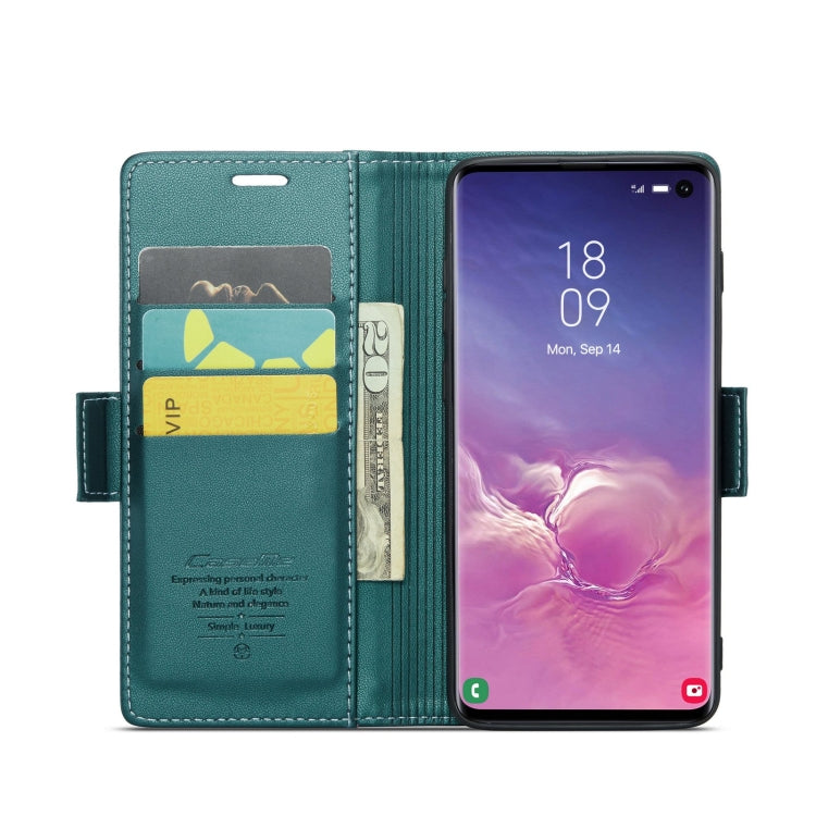 For Samsung Galaxy S10 CaseMe 023 Butterfly Buckle Litchi Texture RFID Anti-theft Leather Phone Case(Pearly Blue) - Galaxy Phone Cases by CaseMe | Online Shopping UK | buy2fix