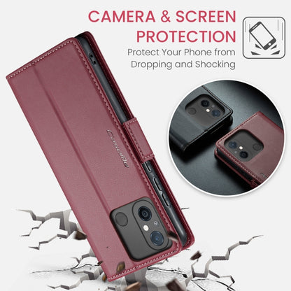 For Xiaomi Redmi 11A/12C CaseMe 023 Butterfly Buckle Litchi Texture RFID Anti-theft Leather Phone Case(Wine Red) - Xiaomi Cases by CaseMe | Online Shopping UK | buy2fix