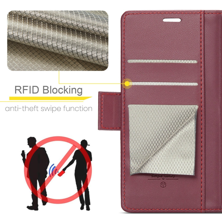 For Xiaomi 14 Pro CaseMe 023 Butterfly Buckle Litchi Texture RFID Anti-theft Leather Phone Case(Wine Red) - 14 Pro Cases by CaseMe | Online Shopping UK | buy2fix