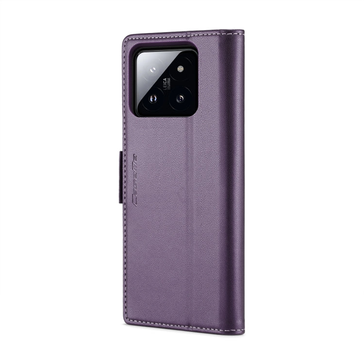 For Xiaomi 14 CaseMe 023 Butterfly Buckle Litchi Texture RFID Anti-theft Leather Phone Case(Pearly Purple) - 14 Cases by CaseMe | Online Shopping UK | buy2fix