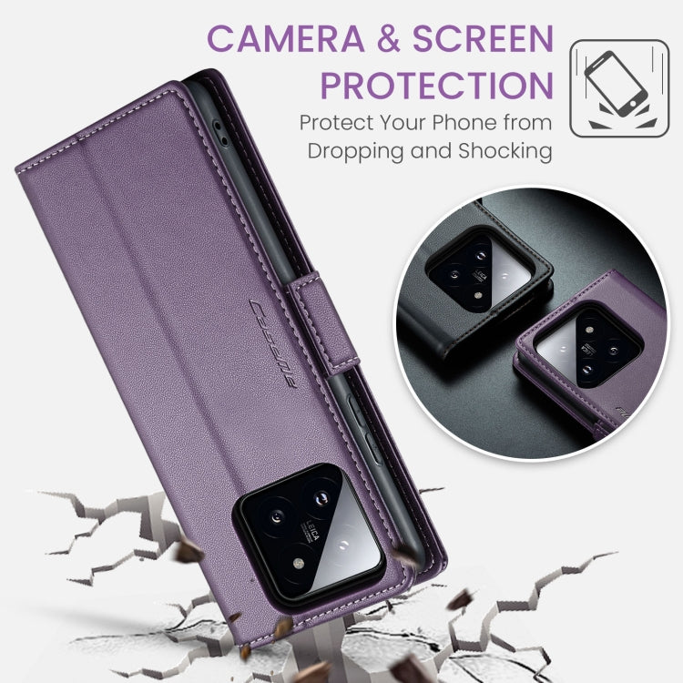 For Xiaomi 14 CaseMe 023 Butterfly Buckle Litchi Texture RFID Anti-theft Leather Phone Case(Pearly Purple) - 14 Cases by CaseMe | Online Shopping UK | buy2fix