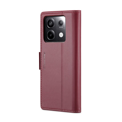 For Xiaomi Redmi Note 13 Pro 5G CaseMe 023 Butterfly Buckle Litchi Texture RFID Anti-theft Leather Phone Case(Wine Red) - Xiaomi Cases by CaseMe | Online Shopping UK | buy2fix