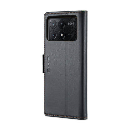 For Xiaomi Poco X6 Pro 5G/Redmi K70E 5G CaseMe 023 Butterfly Buckle Litchi Texture RFID Anti-theft Leather Phone Case(Black) - K70E Cases by CaseMe | Online Shopping UK | buy2fix