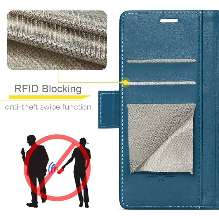 For Xiaomi Redmi Note 13 4G CaseMe 023 Butterfly Buckle Litchi Texture RFID Anti-theft Leather Phone Case(Blue) - Xiaomi Cases by CaseMe | Online Shopping UK | buy2fix