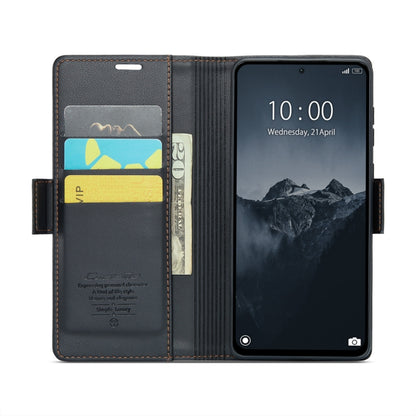 For Xiaomi Redmi Note 13 Pro 4G CaseMe 023 Butterfly Buckle Litchi Texture RFID Anti-theft Leather Phone Case(Black) - Note 13 Pro Cases by CaseMe | Online Shopping UK | buy2fix