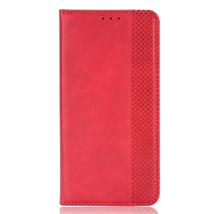 For Xiaomi Redmi Note 13 4G Magnetic Buckle Retro Texture Leather Phone Case(Red) - Note 13 Cases by buy2fix | Online Shopping UK | buy2fix