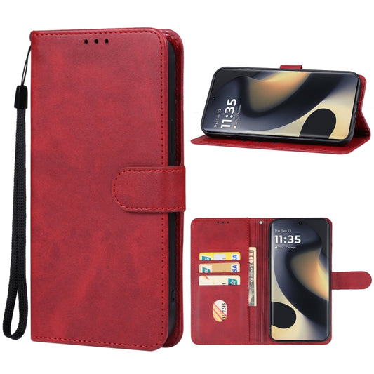 For Motorola Edge 2024 Leather Phone Case(Red) - Motorola Cases by buy2fix | Online Shopping UK | buy2fix