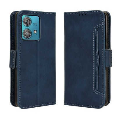 For Motorola Edge 40 Neo 5G Skin Feel Calf Texture Card Slots Leather Phone Case(Blue) - Motorola Cases by buy2fix | Online Shopping UK | buy2fix