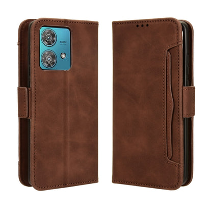 For Motorola Edge 40 Neo 5G Skin Feel Calf Texture Card Slots Leather Phone Case(Brown) - Motorola Cases by buy2fix | Online Shopping UK | buy2fix