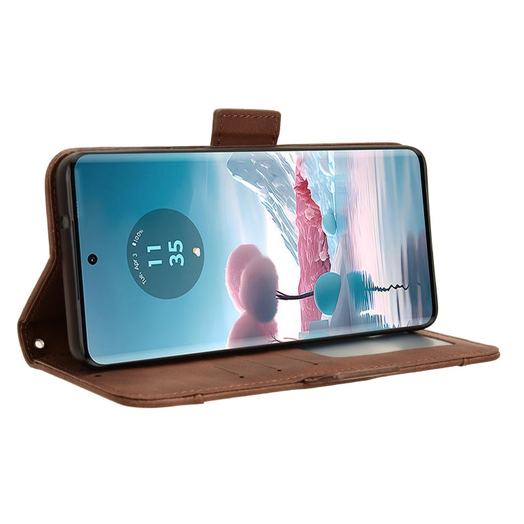 For Motorola Edge 40 Neo 5G Skin Feel Calf Texture Card Slots Leather Phone Case(Brown) - Motorola Cases by buy2fix | Online Shopping UK | buy2fix