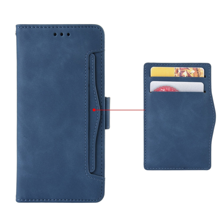 For Motorola Moto G54 5G Skin Feel Calf Texture Card Slots Leather Phone Case(Blue) - Motorola Cases by buy2fix | Online Shopping UK | buy2fix