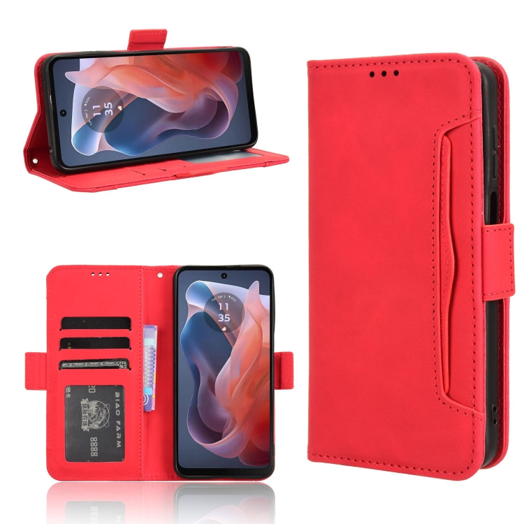 For Motorola Moto G Play 4G 2024 Skin Feel Calf Texture Card Slots Leather Phone Case(Red) - Motorola Cases by buy2fix | Online Shopping UK | buy2fix