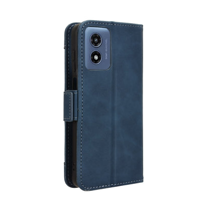 For Motorola Moto G Play 4G 2024 Skin Feel Calf Texture Card Slots Leather Phone Case(Blue) - Motorola Cases by buy2fix | Online Shopping UK | buy2fix