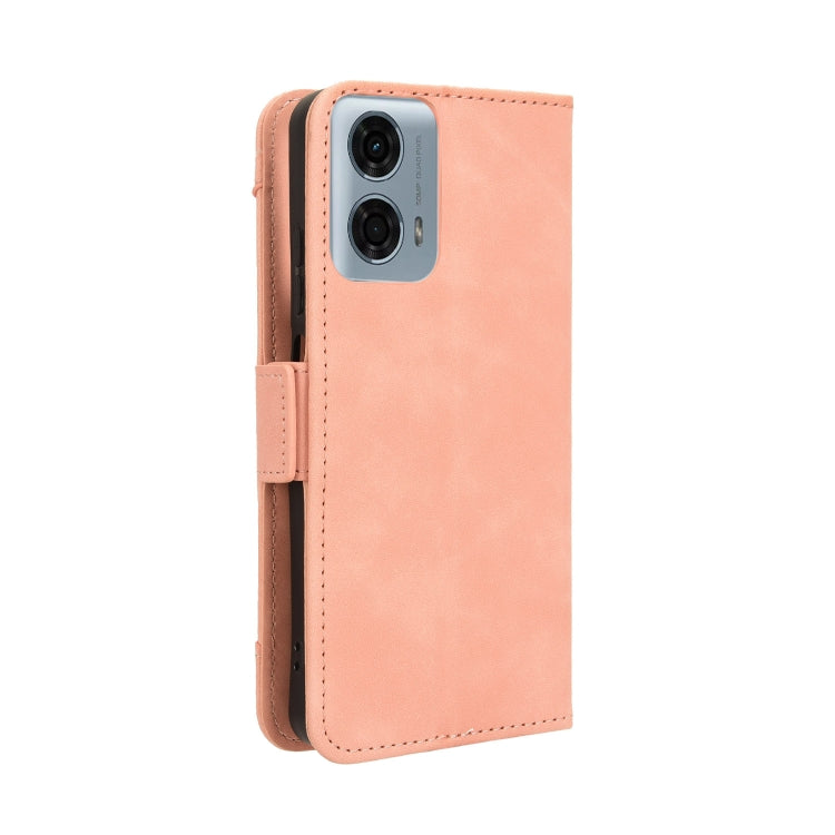 For Motorola Moto G Power 5G 2024 Skin Feel Calf Texture Card Slots Leather Phone Case(Pink) - Motorola Cases by buy2fix | Online Shopping UK | buy2fix