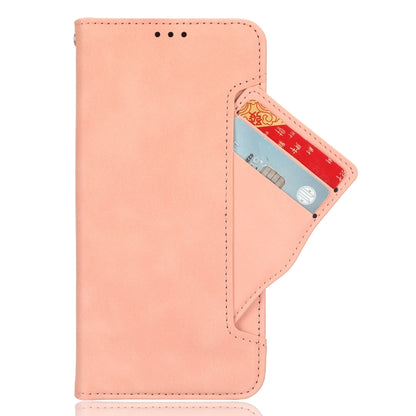 For Motorola Moto G34 5G Skin Feel Calf Texture Card Slots Leather Phone Case(Pink) - Motorola Cases by buy2fix | Online Shopping UK | buy2fix