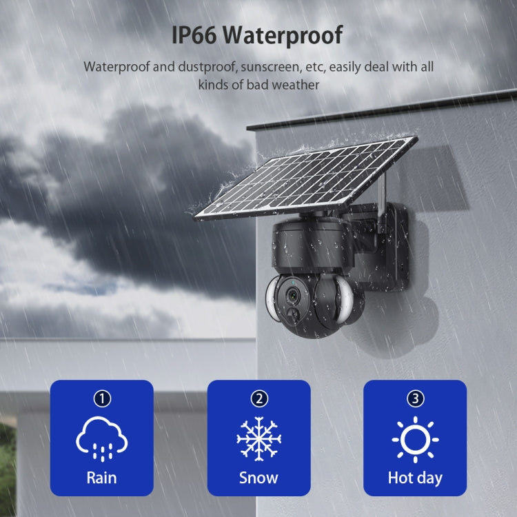 SHIWOJIA IP66 Waterproof 4G 3MP Solar Dome IP Camera, Two-way Audio & PIR Motion Detection & Night Vision, Version:EU(Black) - Wireless Camera by buy2fix | Online Shopping UK | buy2fix