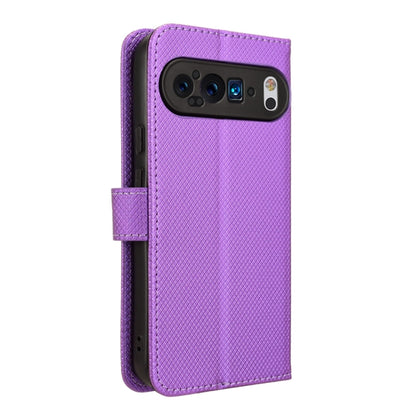 For Google Pixel 9 Pro Diamond Texture Leather Phone Case(Purple) - Google Cases by buy2fix | Online Shopping UK | buy2fix