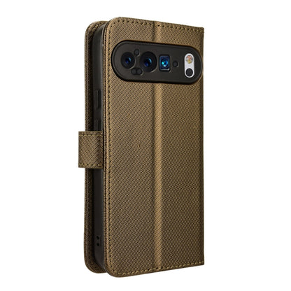 For Google Pixel 9 Diamond Texture Leather Phone Case(Brown) - Google Cases by buy2fix | Online Shopping UK | buy2fix