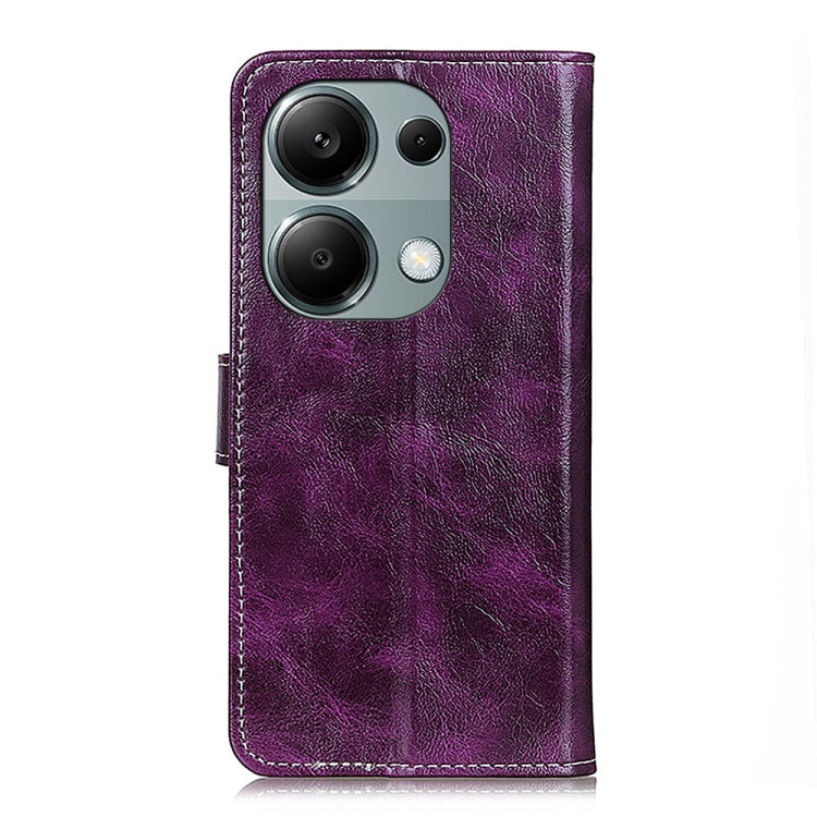 For Xiaomi Redmi Note 13 4G Retro Crazy Horse Texture Leather Phone Case(Purple) - Note 13 Cases by buy2fix | Online Shopping UK | buy2fix