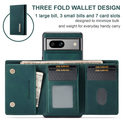 For Google Pixel 8A DG.MING M1 Series 3-Fold Multi Card Wallet + Magnetic Phone Case(Green) - Google Cases by DG.MING | Online Shopping UK | buy2fix