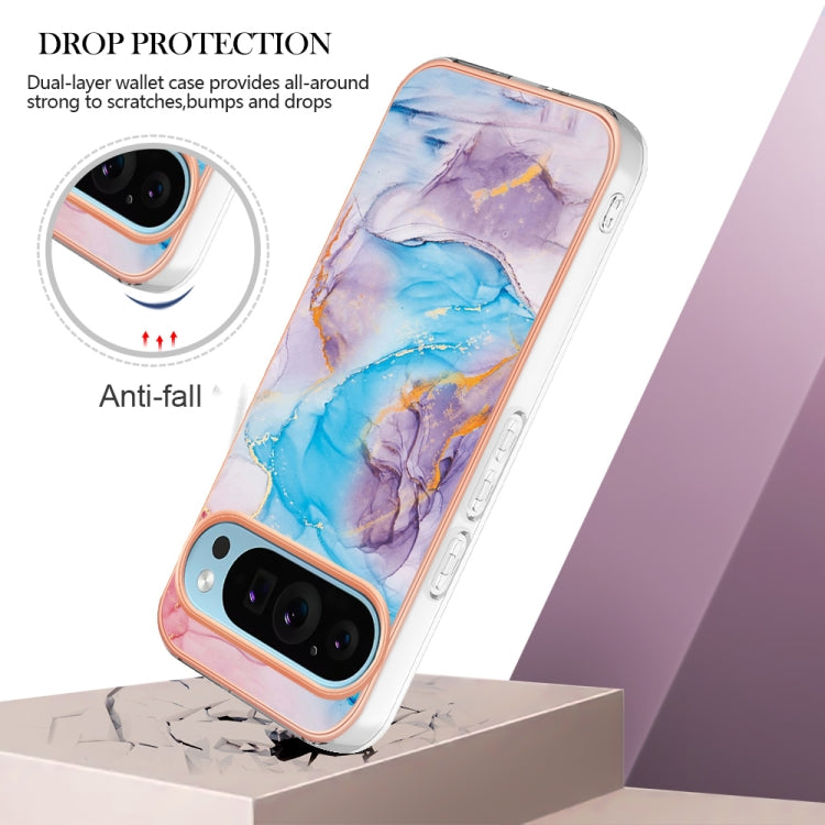 For Google Pixel 9 Pro XL Electroplating IMD TPU Phone Case(Blue Marble) - Google Cases by buy2fix | Online Shopping UK | buy2fix