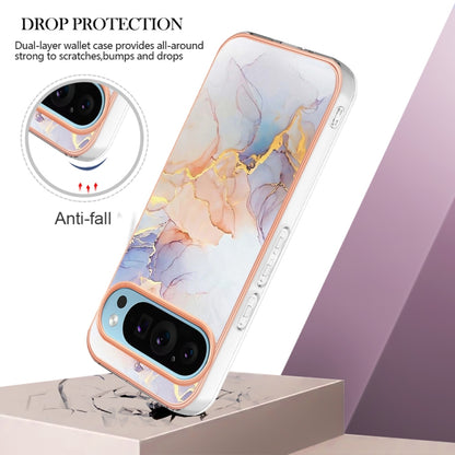 For Google Pixel 9 Pro XL Electroplating IMD TPU Phone Case(White Marble) - Google Cases by buy2fix | Online Shopping UK | buy2fix