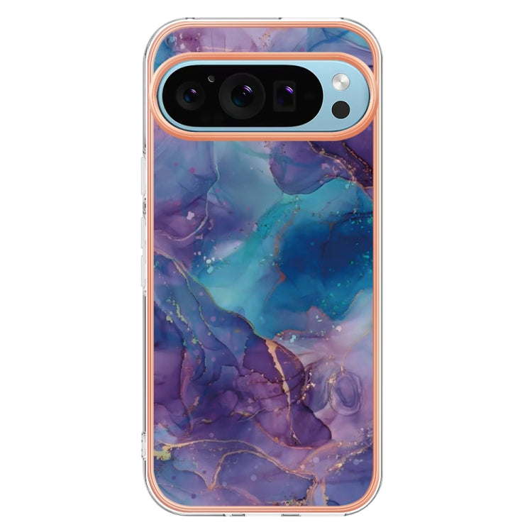 For Google Pixel 9 / 9 Pro Electroplating Marble Dual-side IMD Phone Case(Purple 016) - Google Cases by buy2fix | Online Shopping UK | buy2fix