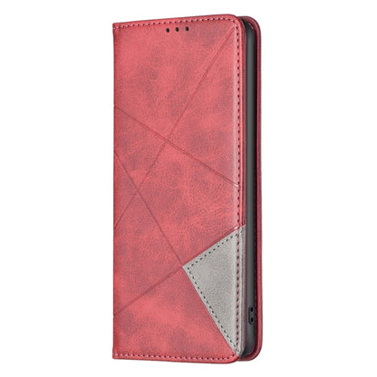 For Xiaomi Poco F5 5G / Redmi Note 12 Turbo Rhombus Texture Magnetic Leather Phone Case(Red) - Xiaomi Cases by buy2fix | Online Shopping UK | buy2fix