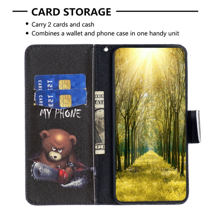 For Xiaomi Redmi K70 / K70 Pro Colored Drawing Pattern Leather Phone Case(Bear) - K70 Pro Cases by buy2fix | Online Shopping UK | buy2fix