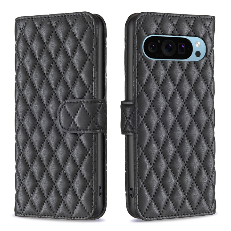 For Google Pixel 9 Diamond Lattice Wallet Leather Flip Phone Case(Black) - Google Cases by buy2fix | Online Shopping UK | buy2fix