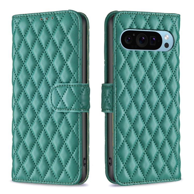 For Google Pixel 9 Diamond Lattice Wallet Leather Flip Phone Case(Green) - Google Cases by buy2fix | Online Shopping UK | buy2fix