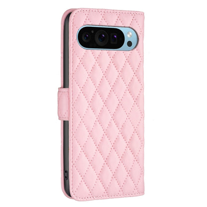 For Google Pixel 9 Pro Diamond Lattice Wallet Leather Flip Phone Case(Pink) - Google Cases by buy2fix | Online Shopping UK | buy2fix