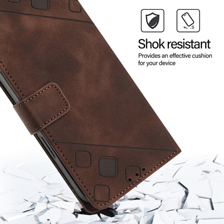 For Xiaomi Redmi K70 / K70 Pro Skin Feel Embossed Leather Phone Case(Brown) - K70 Cases by buy2fix | Online Shopping UK | buy2fix