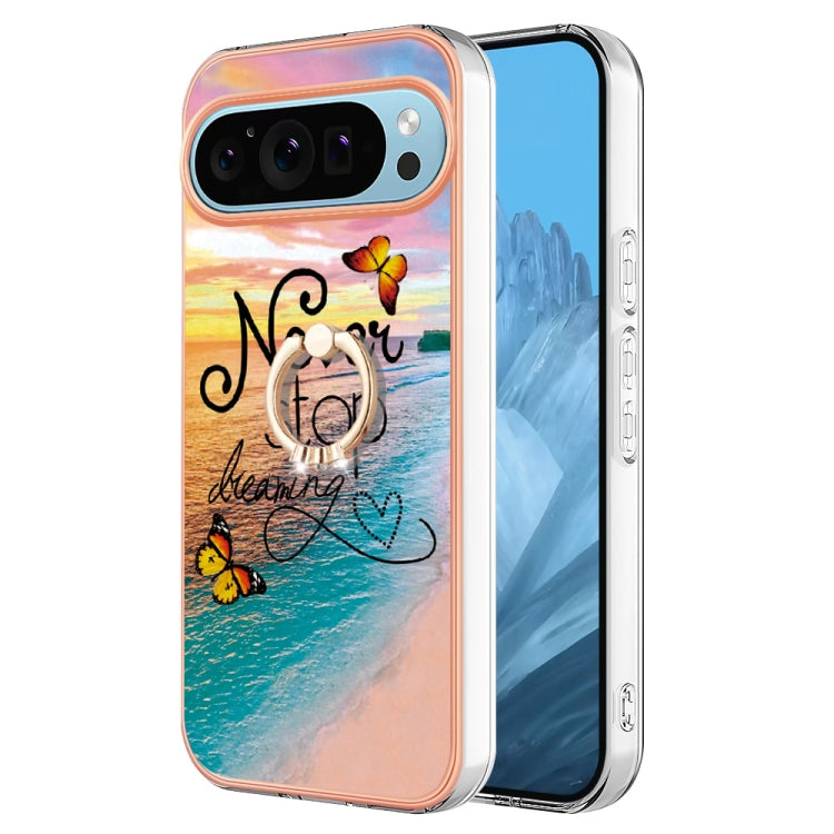 For Google Pixel 9 Pro XL Electroplating IMD TPU Phone Case with Ring(Dream Butterfly) - Google Cases by buy2fix | Online Shopping UK | buy2fix